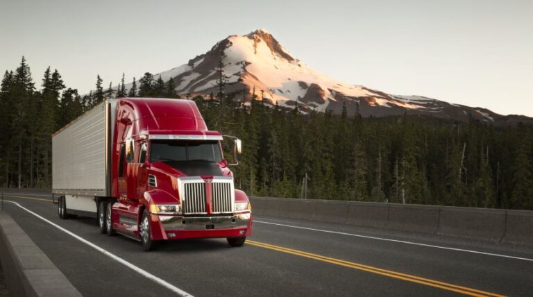 Semi truck on a highway