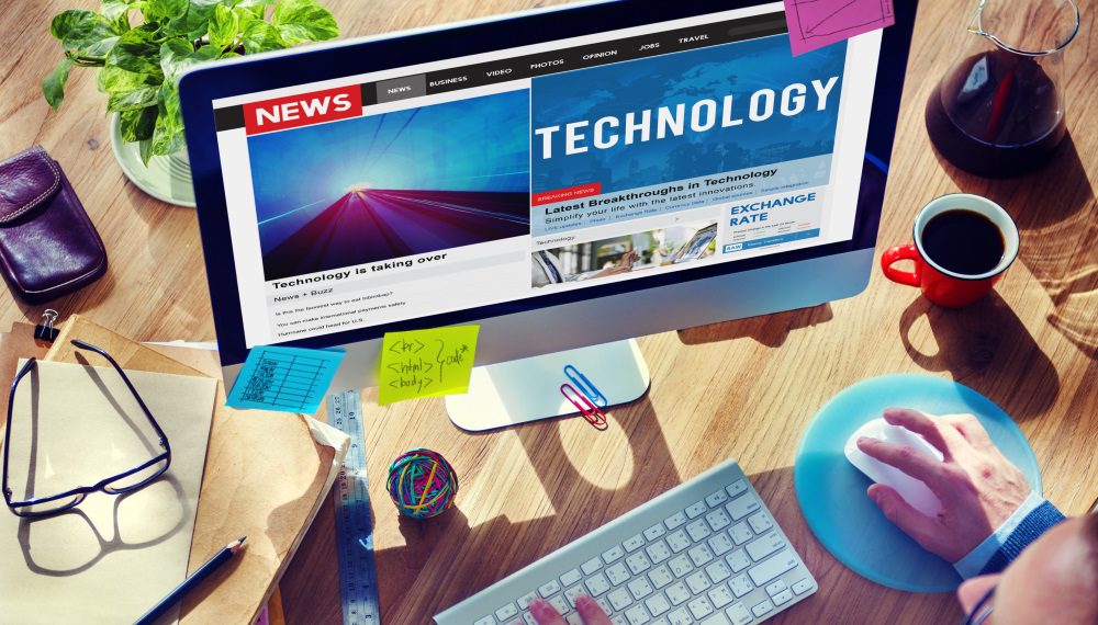 A Computer Screen Displaying a Technology News Website With the Latest Updates and Articles